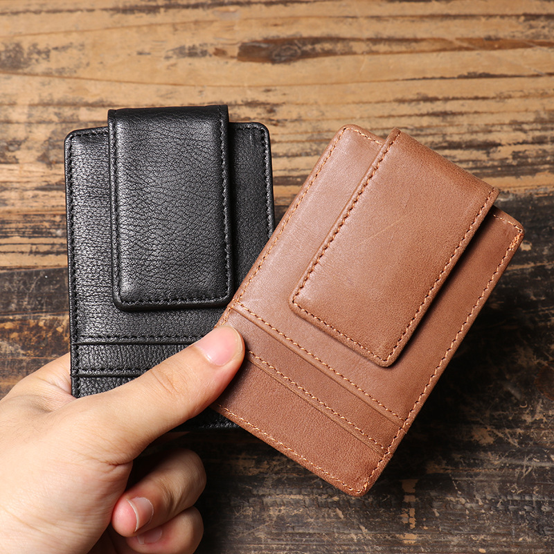 Money Clip Magnetic - محفظة رجالية نحيفة لحمل النقود والبطاقات،