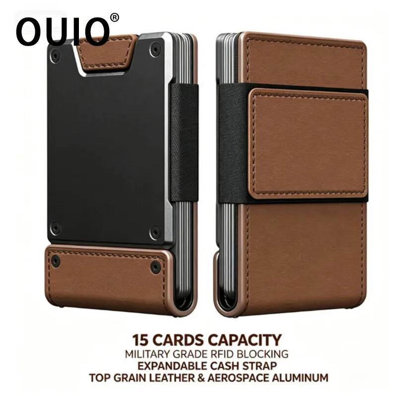 Money Clip Magnetic - محفظة جلدية رجالية من OUIO مزودة
