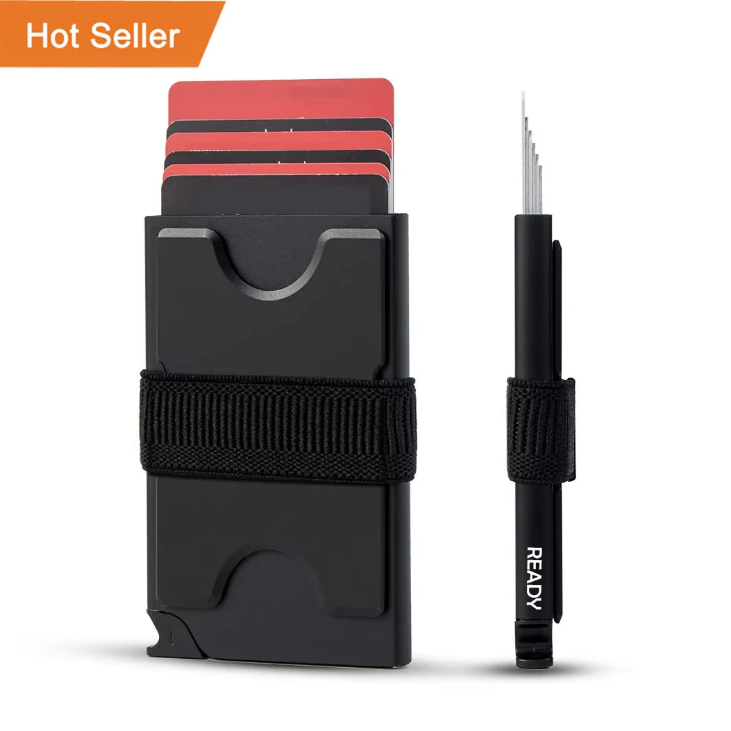 Wallet Slim Titanium - محفظة رفيعة للرجال من التيتانيوم والألومنيوم