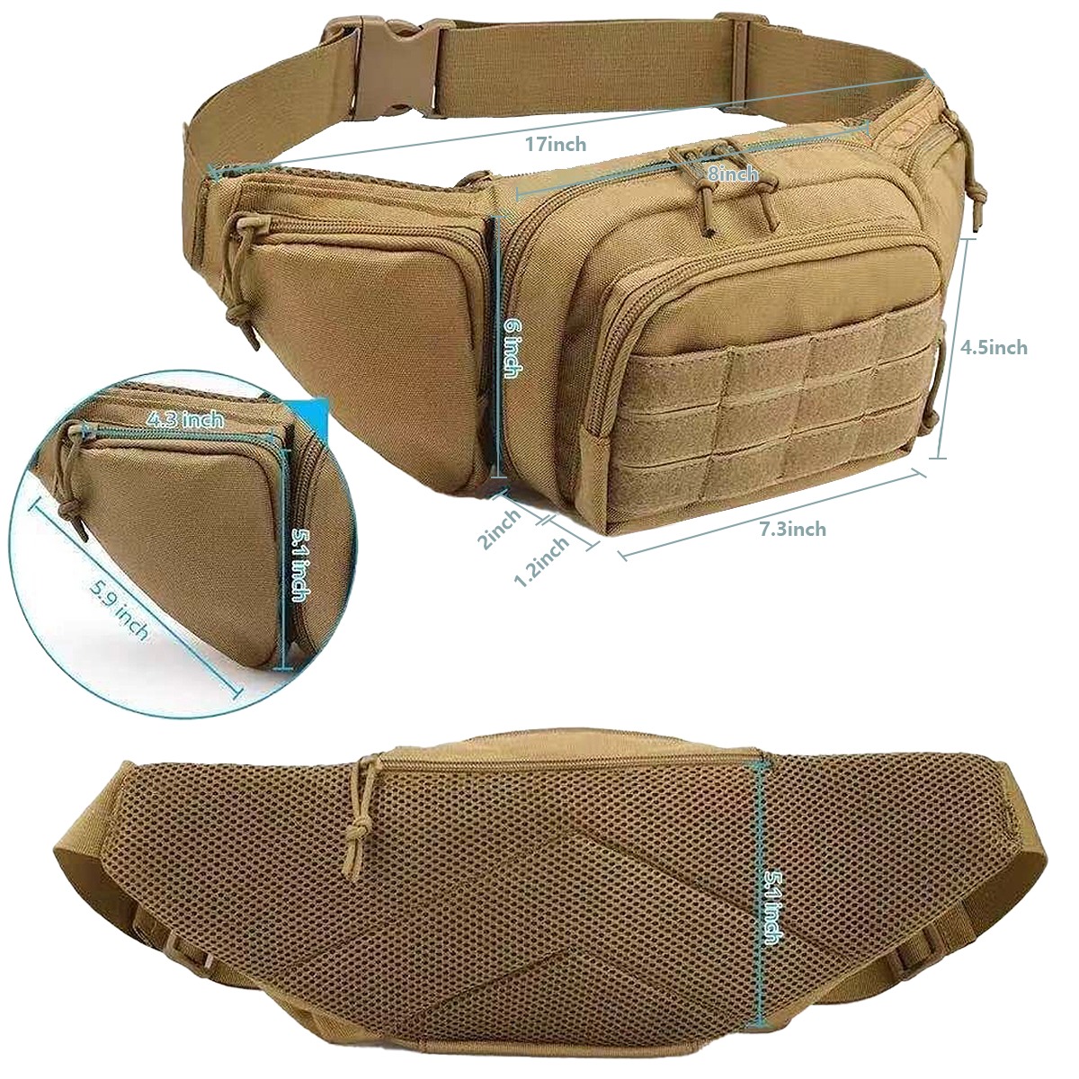 حقيبة خصر تكتيكية MOLLE للحمل  - مراجعة Edc Carry Fanny Pack وسعره