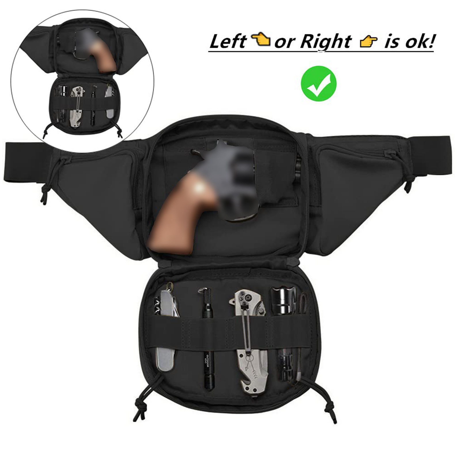 حقيبة خصر تكتيكية لحمل المسدس  - مراجعة Edc Carry Fanny Pack وسعره